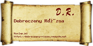 Debreczeny Rózsa névjegykártya